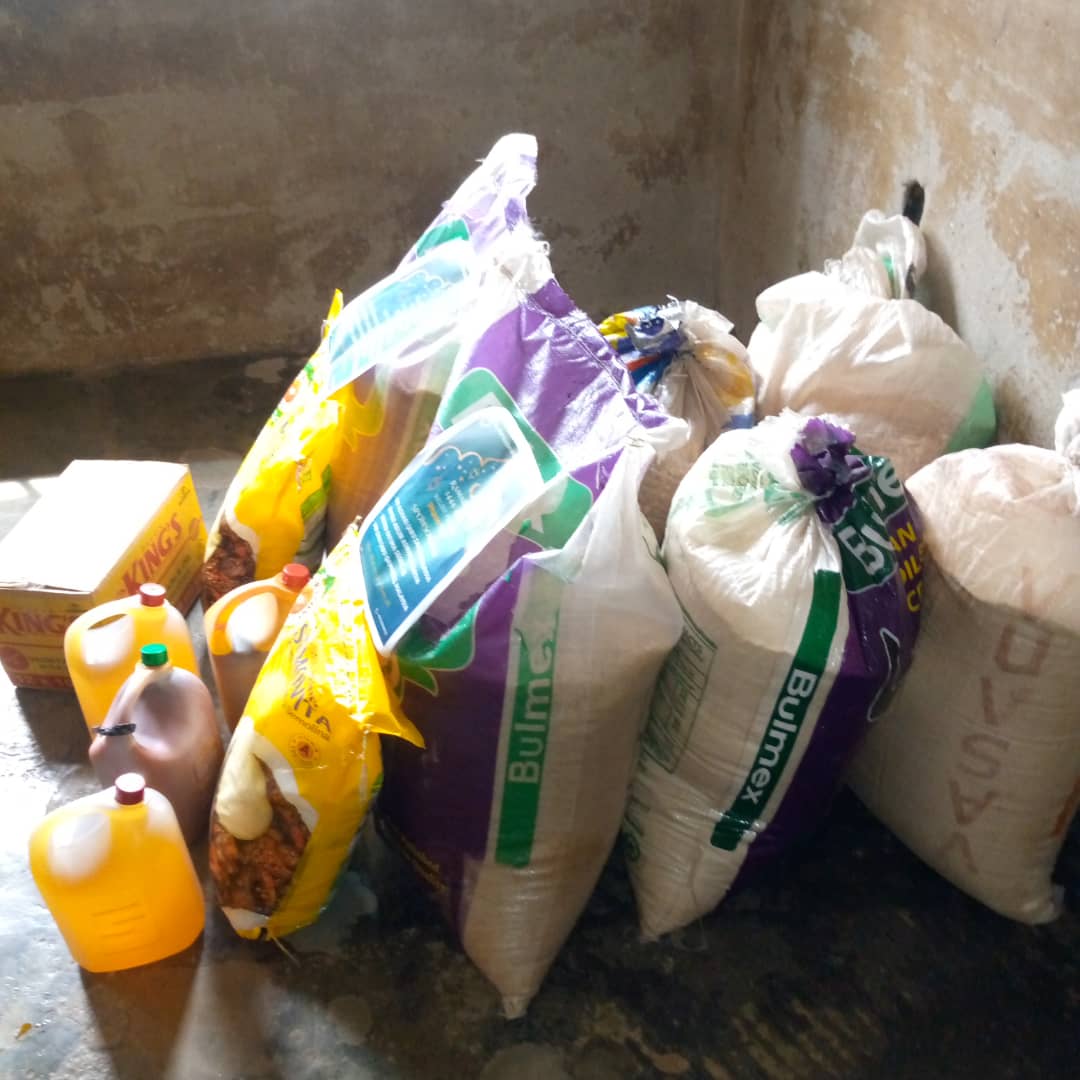Food parcels assembled for community distribution.